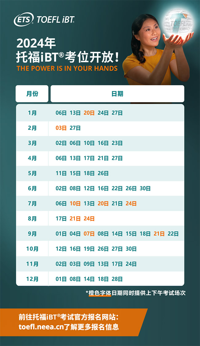 2024年托福新增4場(chǎng)考試，額外有2個(gè)考點(diǎn)復(fù)考